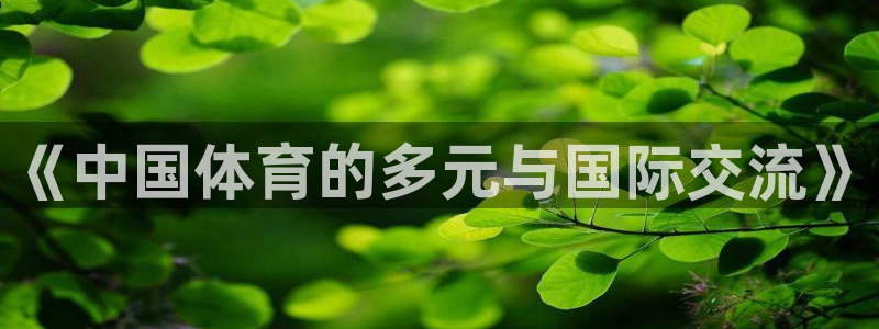 体坛风暴体育知识：《中国体育的多元与国际交流》